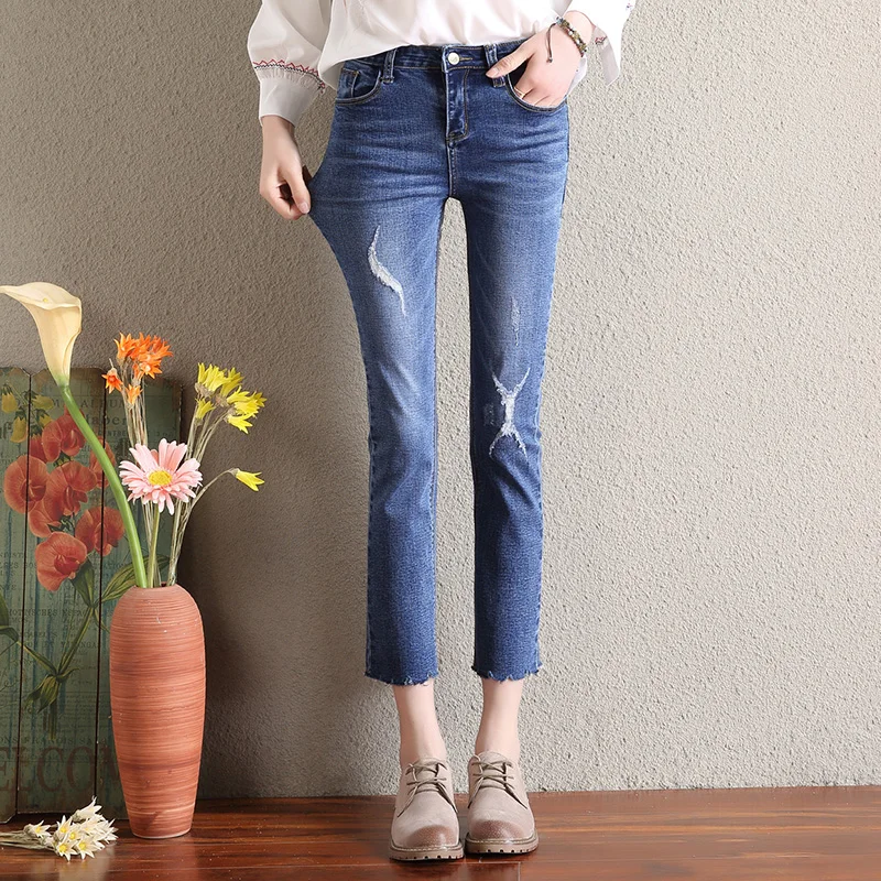 CTRLCITY женские джинсовые длиной до колена тонкие брюки женский брючный костюм