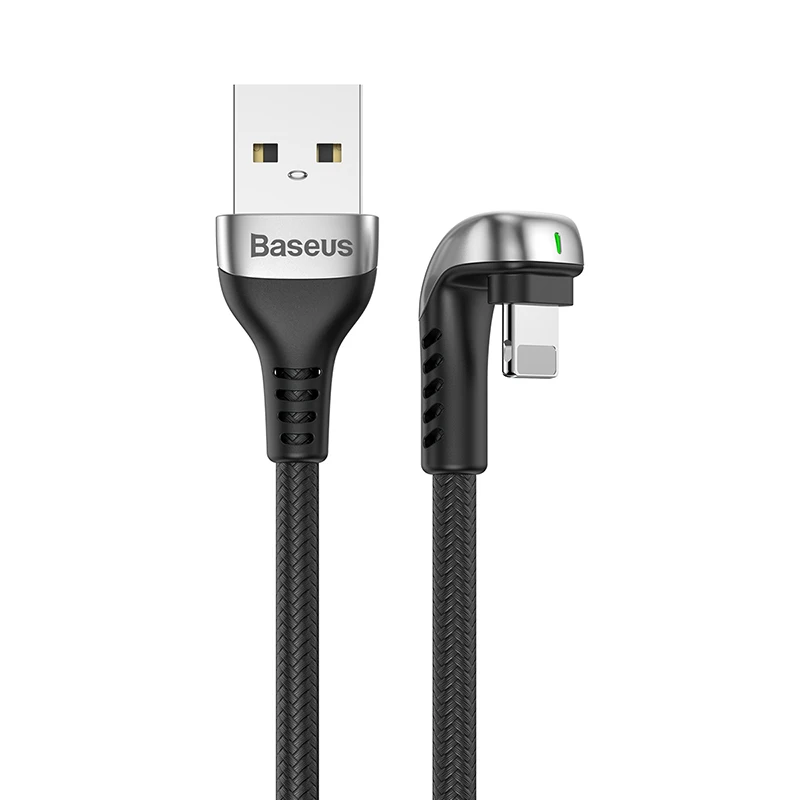 USB Cable Black Baseus USB кабель для iPhone XR 2.4A локоть зеленый светодиодный кабель быстрой зарядки для iPhone 11X8 7 6 6s Plus IOS данных зарядное устройство USB кабель - Цвет: USB Cable Black
