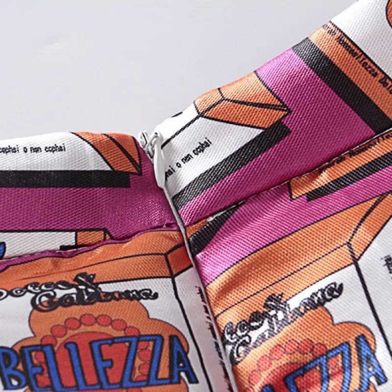 TWOTWINSTYLE мини юбка с принтом для женщин высокой талией на молнии рюшами