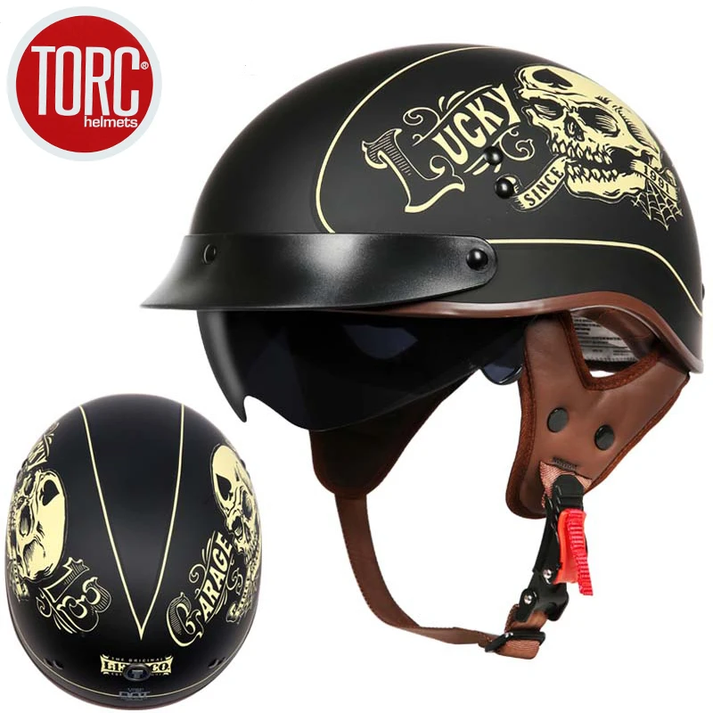 Оригинальный шлем TORC T 55 moto rcycle винтажный Ретро Скутер полушлем с внутренним