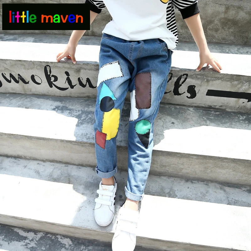 Джинсы для девочек 12 лет модная детская одежда джинсы детские ковбойские брюки
