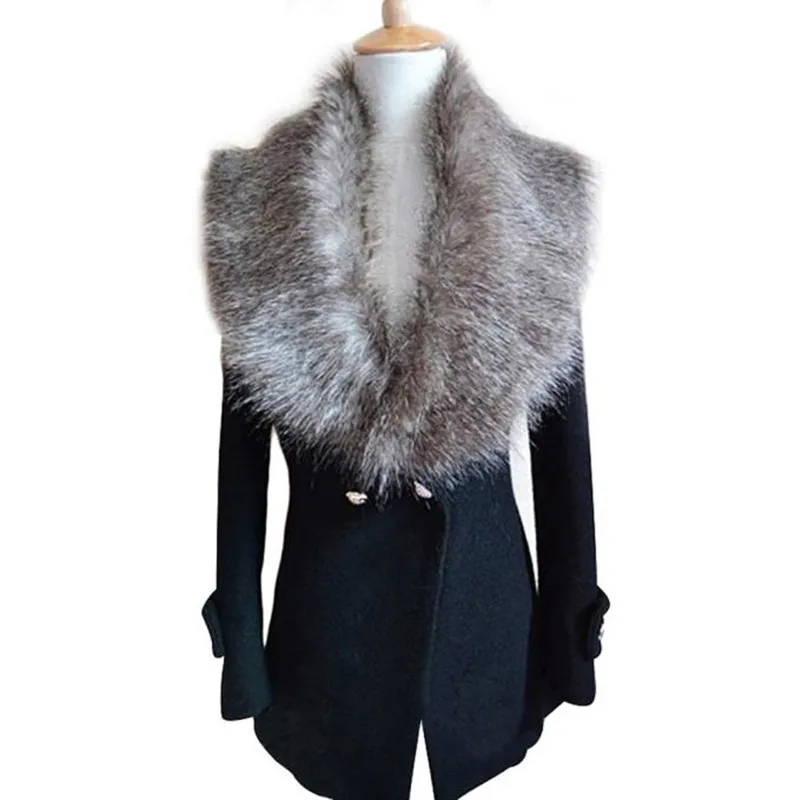 Модный женский зимний толстый теплый шарф из искусственного меха женская мягкая