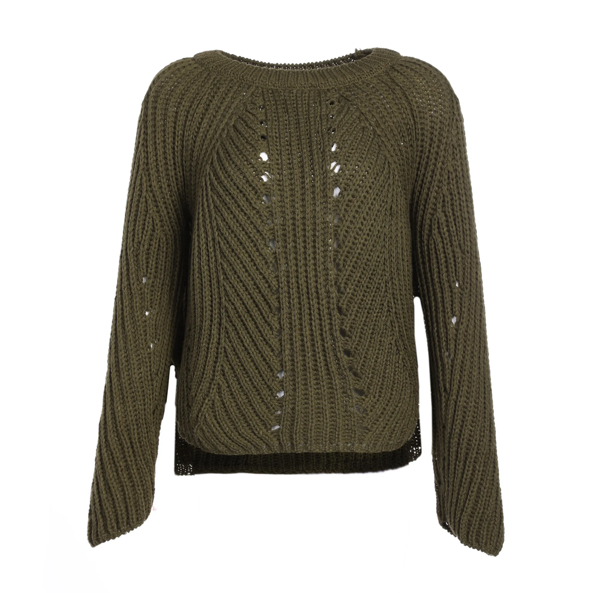

Elegant Fashion Hallow Out Autumn Winter Women Sweater O Neck Pullover Flare Sleeve Oversized Korean Preppy Sweaters Female Tops