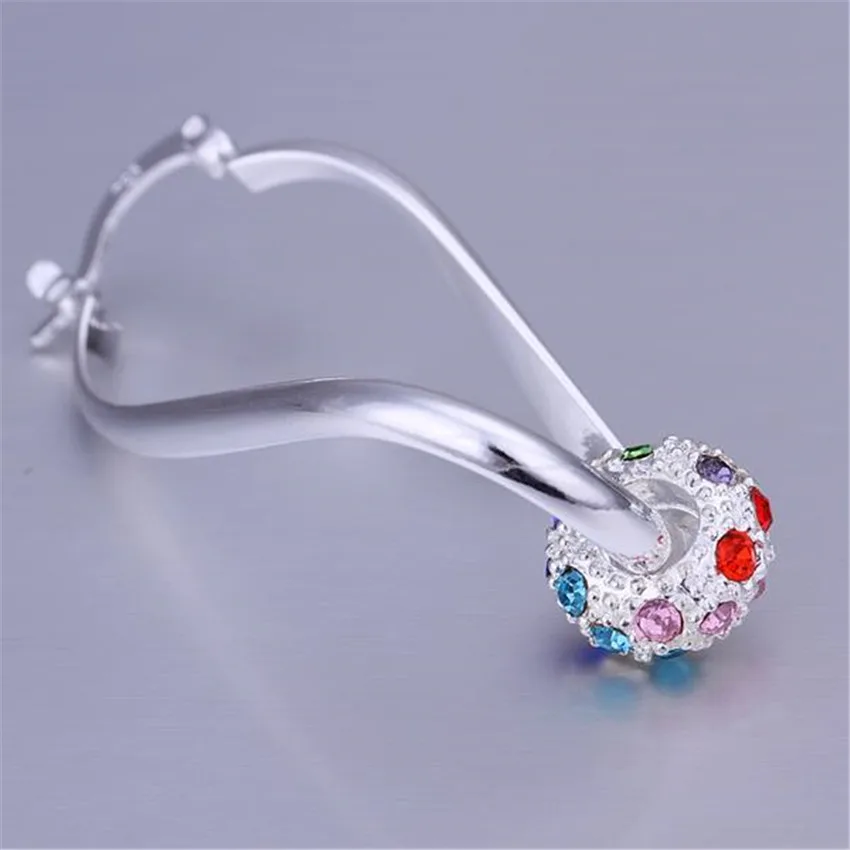 Charm color crystal silver earrings women lady beat wild luxury fashion burst models jewelry free shipping | Украшения и