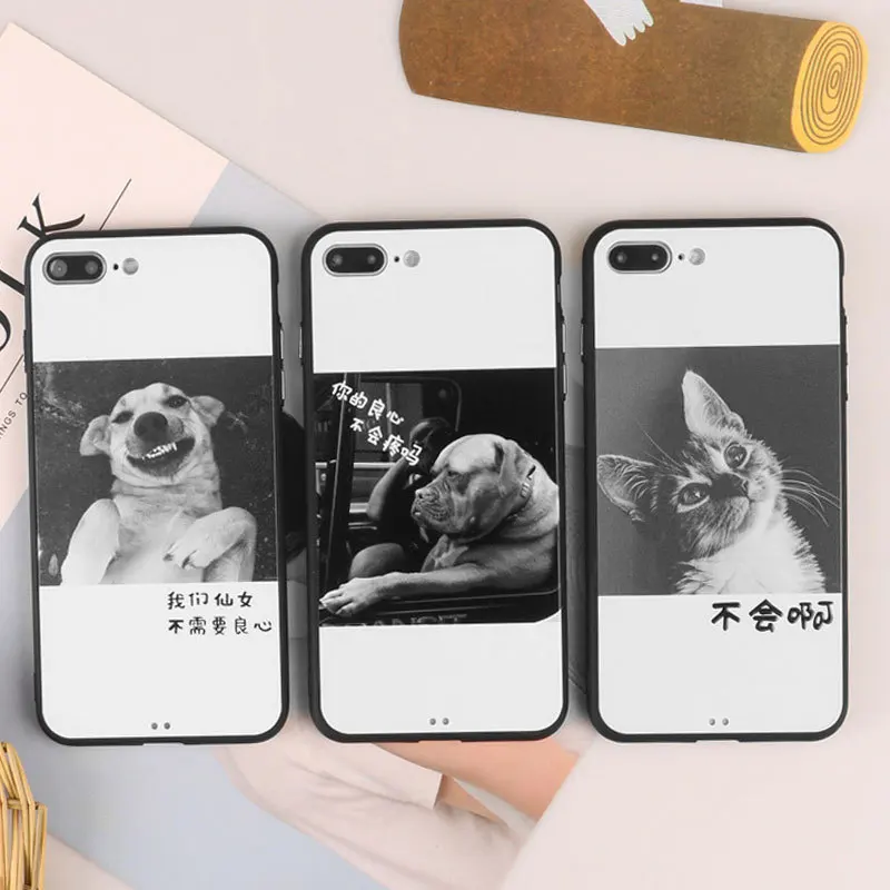 Y-ZU чехол для телефона iPhone 6 6s 7 8 plus X личность оригинальность смешная собака рука