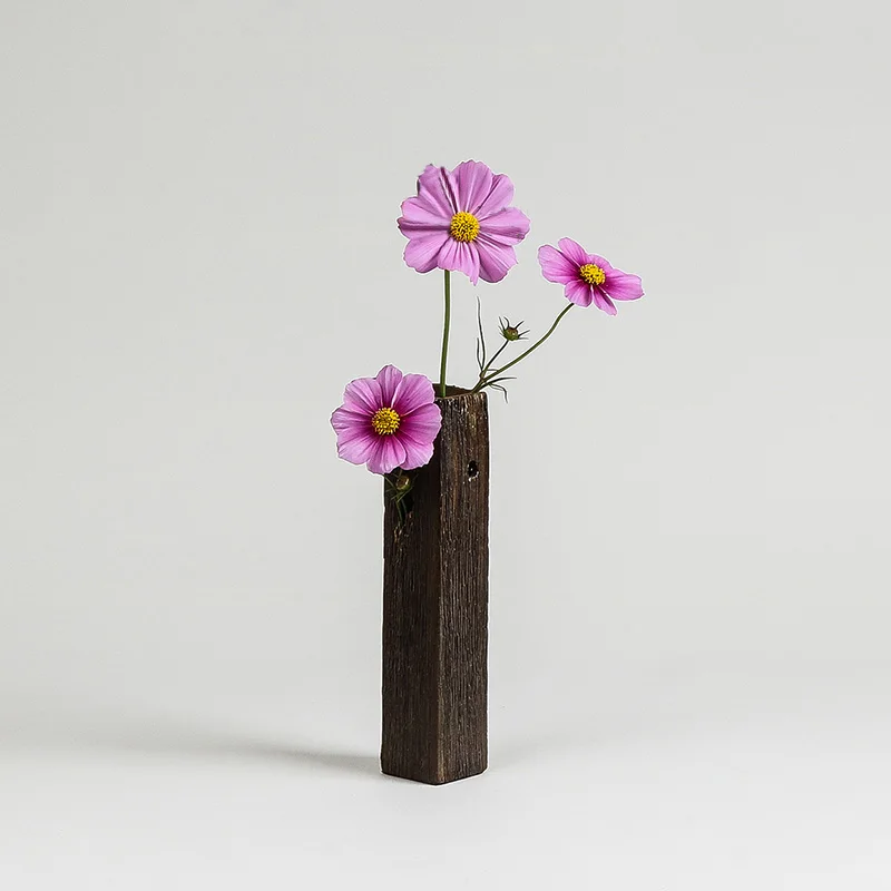 Винтажная ваза Zen Style Ikebana Цветочная креативная грубая керамика дерево зерно