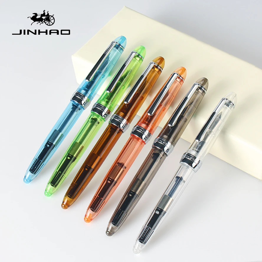 6 шт. в наборе высокое качество перьевая ручка Jinhao 992 прозрачные чернильные ручки