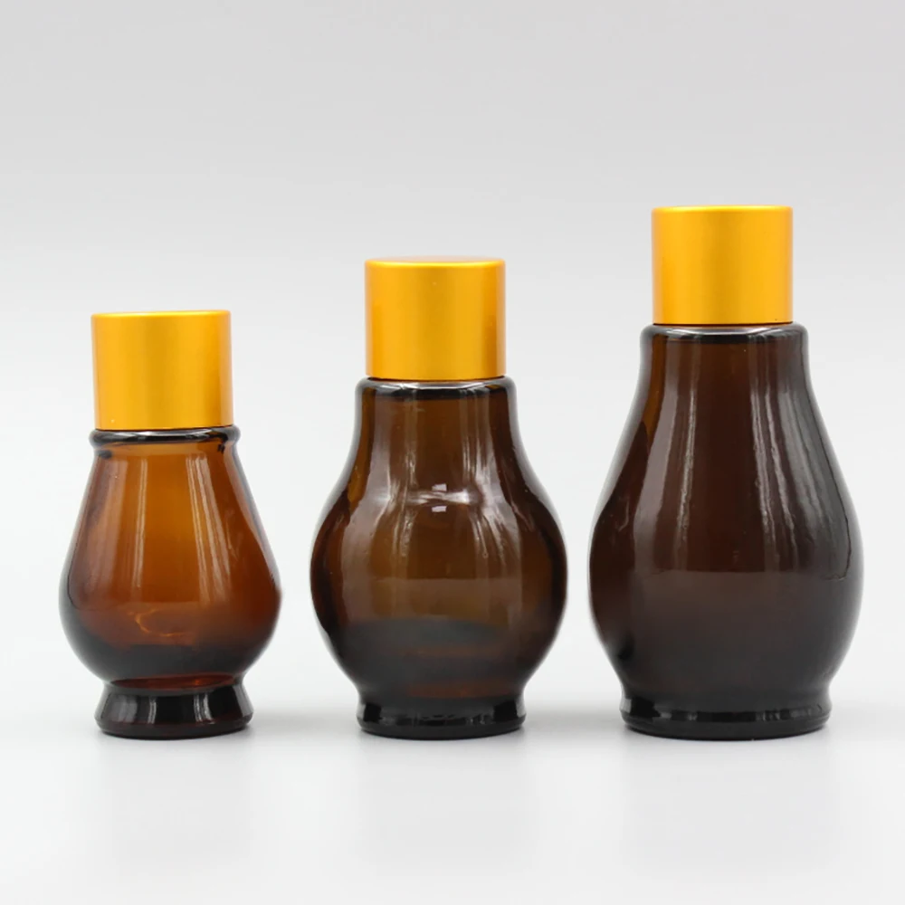 10ml amber ground shape cosmetic glass bottle essential oil glass bittle with plug and cap