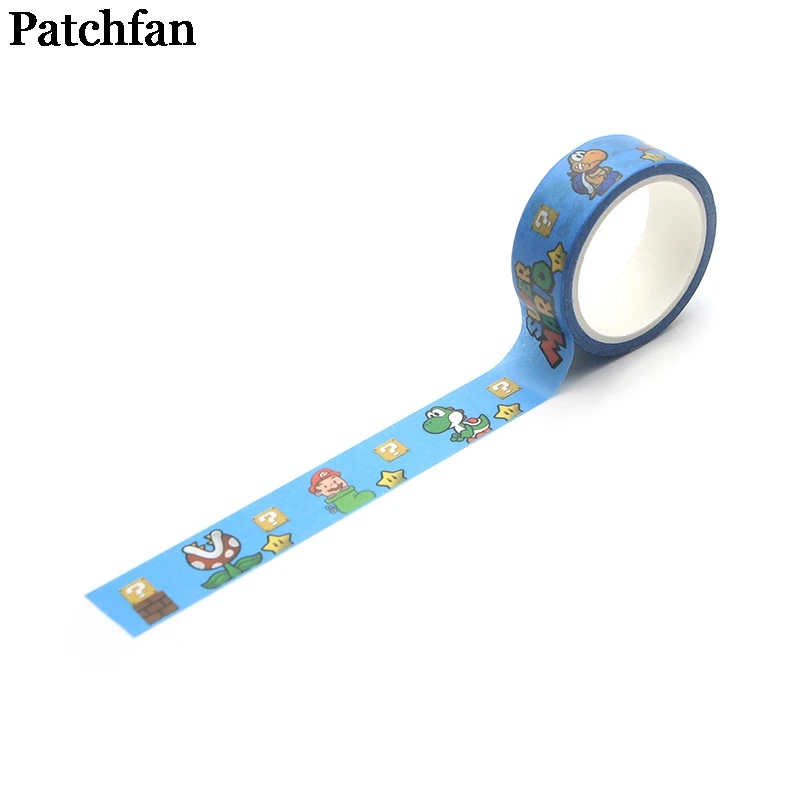 Patchfan Супер Марио Забавный мультфильм альбом книга DIY Скрапбукинг дети клей васи маскировки клейкие ленты Печатный узор наклейки A2002