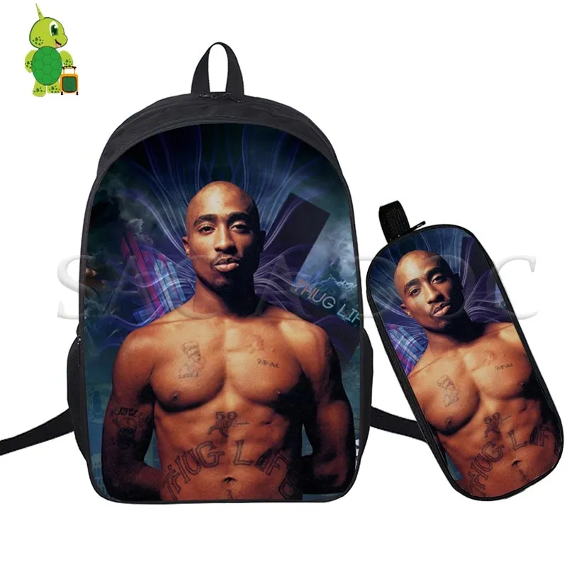 19 Для телефона с изображением Тупака 2Pac в стиле «хип-хоп» с изображением сказочной рюкзак 2 шт./компл. школьные сумки для подростков студентов рюкзак для ноутбука Повседневное дорожные сумки - Цвет: 19