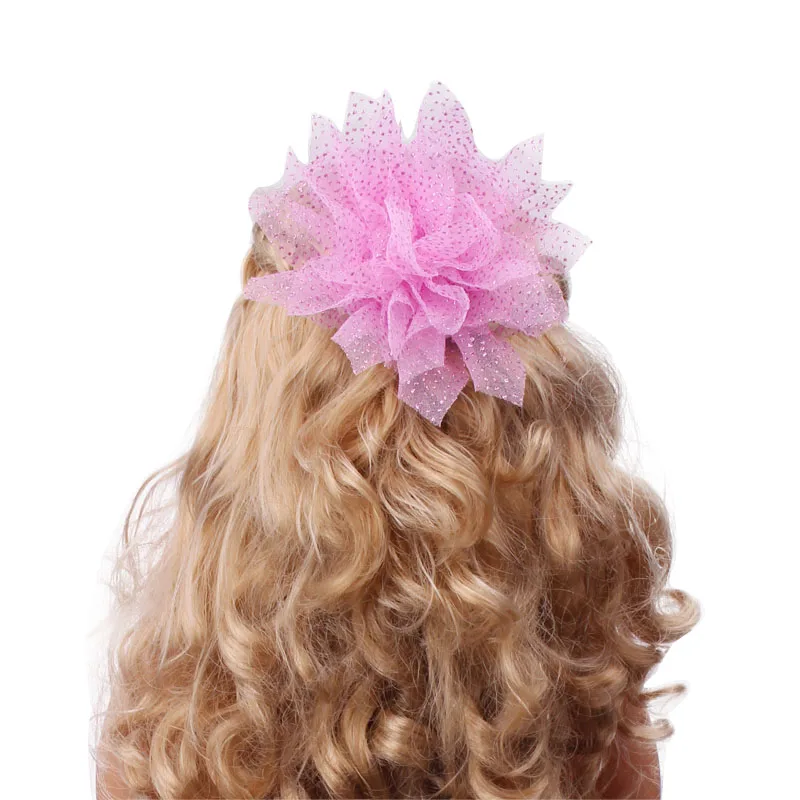 

18 inch Girls doll accessories Flower hair clip 6 color American new born jewellery Baby toys fit 43 cm baby c551