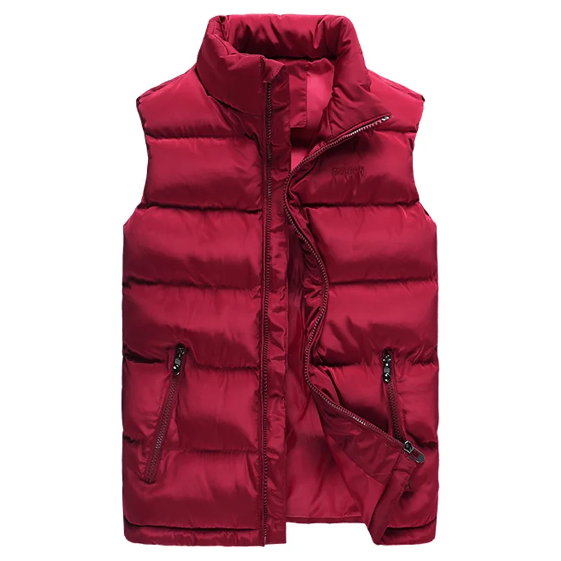 

drop shipping men winter waistcoat solid cotton waistcoat with zipper plus size 5XL casual sleeveless jackets AXP191