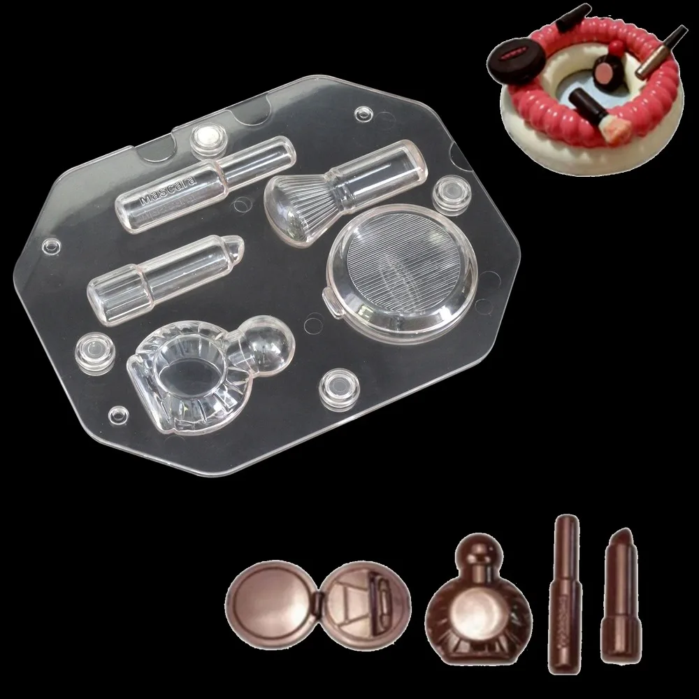 3D косметическая форма из поликарбоната и шоколада стерео помада тушь для ресниц
