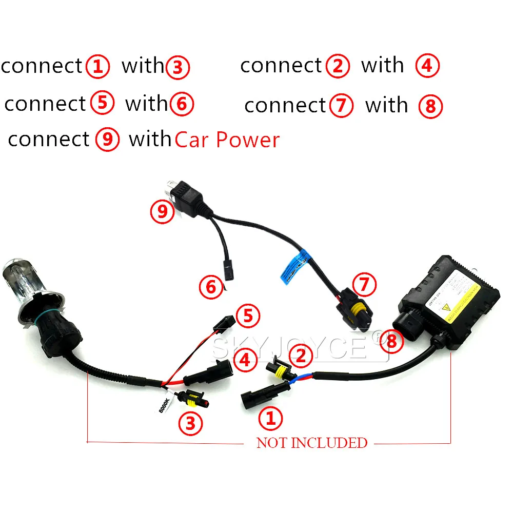 Кабель для управления проводкой SKYJOYCE 1 X биксеноновых ламп H4 Hi/Lo bi xenon HID контроллер