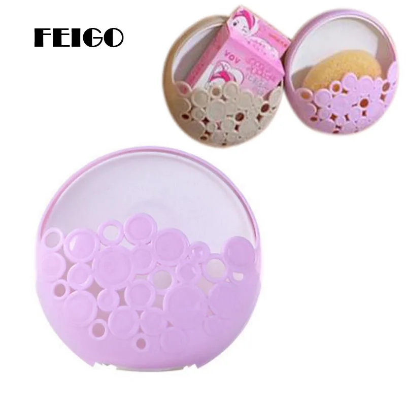 

FEIGO 1Pcs Flower Hollow Plastic Suction Cup Soap Toothbrush Box Dish Holder Drain Rack Bathroom Shower Accessory Bathroom F34