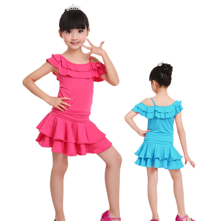 Бесплатная доставка Детские латинские ковбойские танцевальные платья Rumba