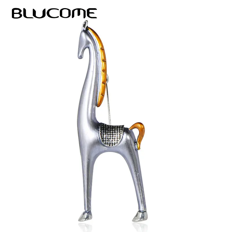 Мужская брошь-лошадь Blucome черная брошь из металлического сплава с эмалью