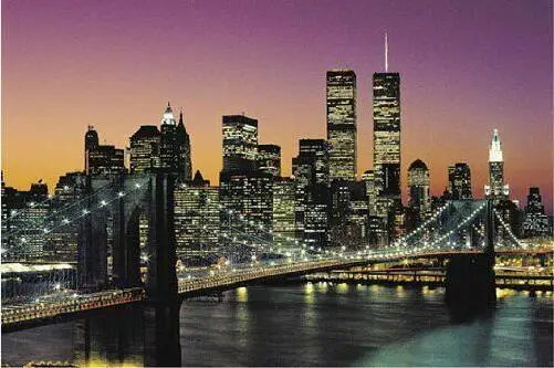 Бруклинский мост городской SKYLINE Нью Йорк шелк постер декоративная стена краска
