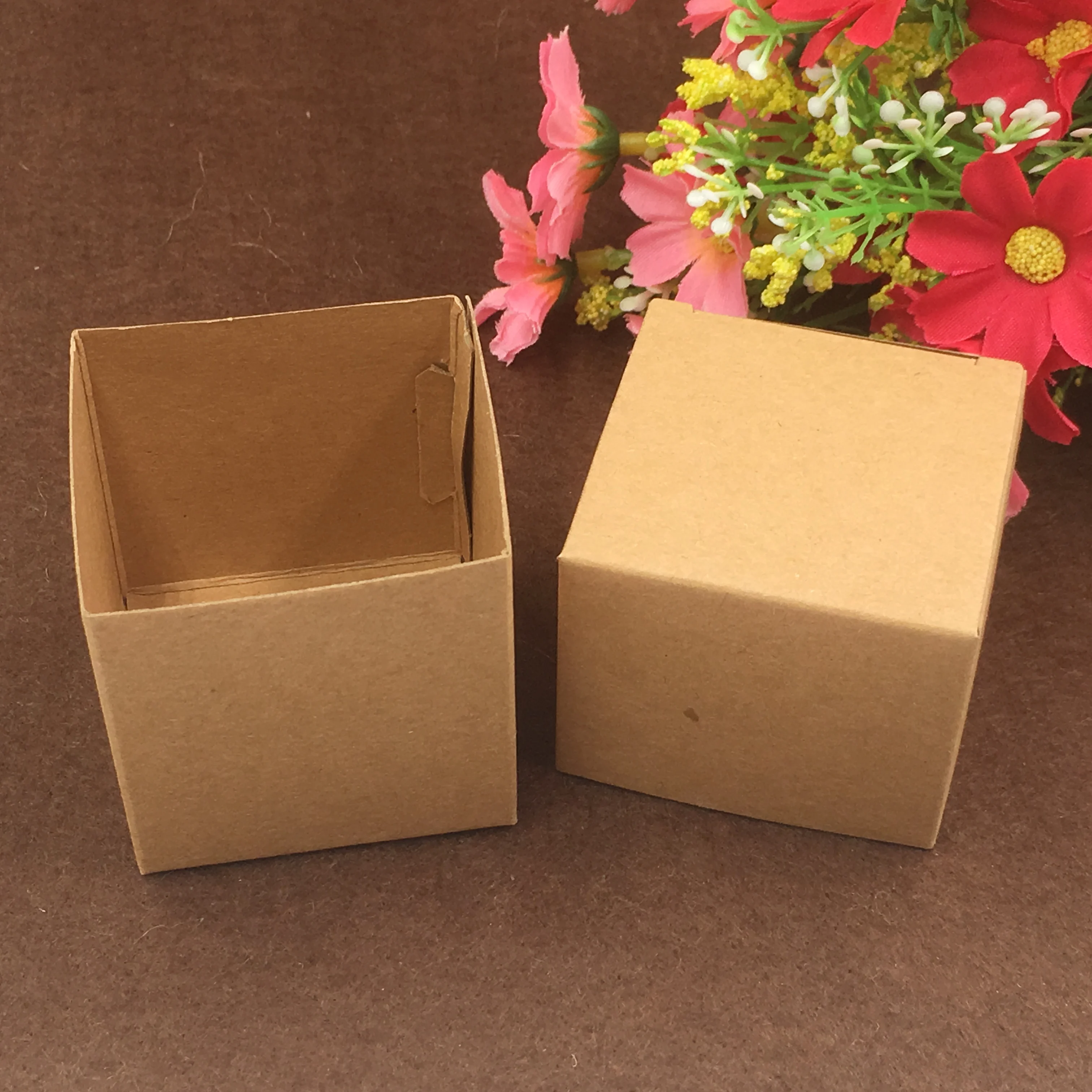 10pcs Kraft Craft Small Cube Paper Boxes Love Gift Storage Box for Candy/Ring/Cupcake Packaging | Дом и сад