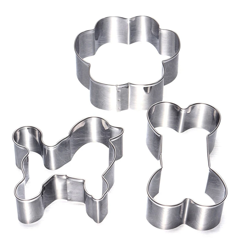 Aomily 3 Size Dog Paw Bone Cookie Cutter Cake Footprint Shape Decorating Fondant Cut Tool Cookies Muffin Molds Kitchen | Дом и сад