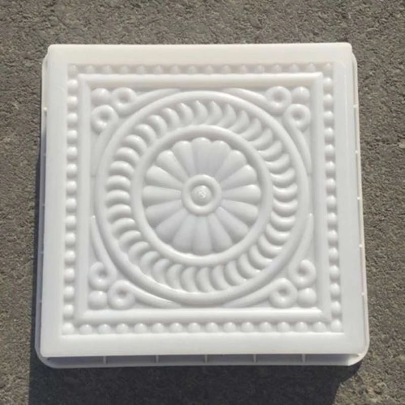Mould White Pavement Patios Concrete DIY Plastic Road Paving Stone Walkways Paths 32*32cm*6cm Square Path Maker