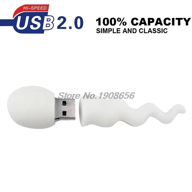 Anmial Флешка белая сперма Tadpole флеш диск Usb 2 0 карта памяти Ручка/большой
