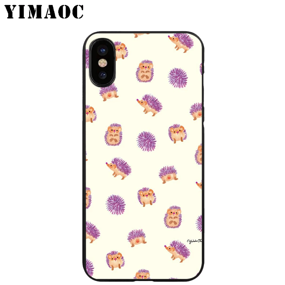 YIMAOC Ёжик Симпатичные из мягкого ТПУ Черный силиконовый чехол для iPhone X или 10 8 7 6 6S
