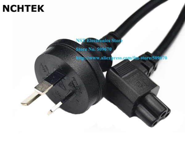 NCHTEK SAA Австралийский 3 контактный Штекерный Угловой IEC 320 C5 гнездовой кабель
