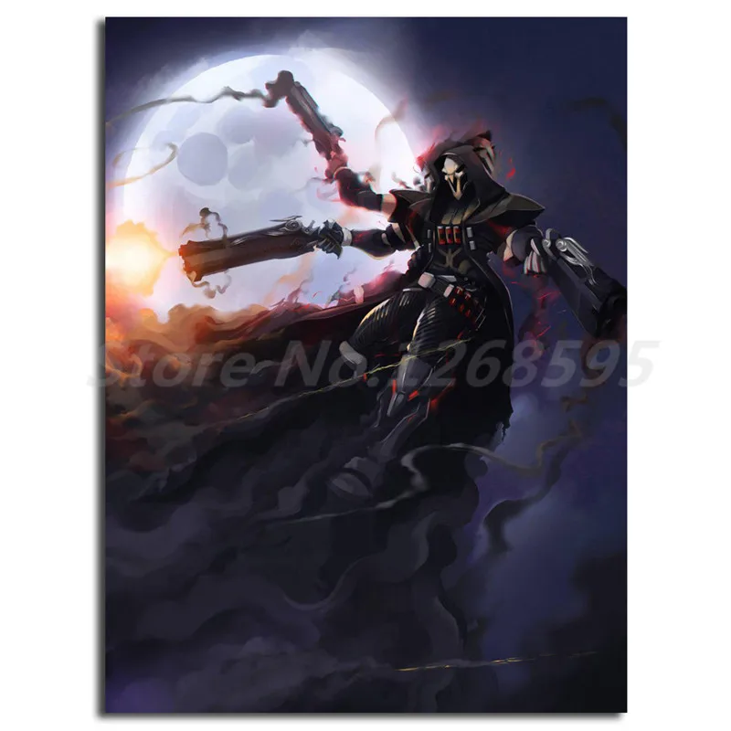 Reaper Death Blossom Overwatchs Art Wallpaper Canvas Posters Prints Wall Painting Decorative Picture Modern Home Decoration | Дом и сад