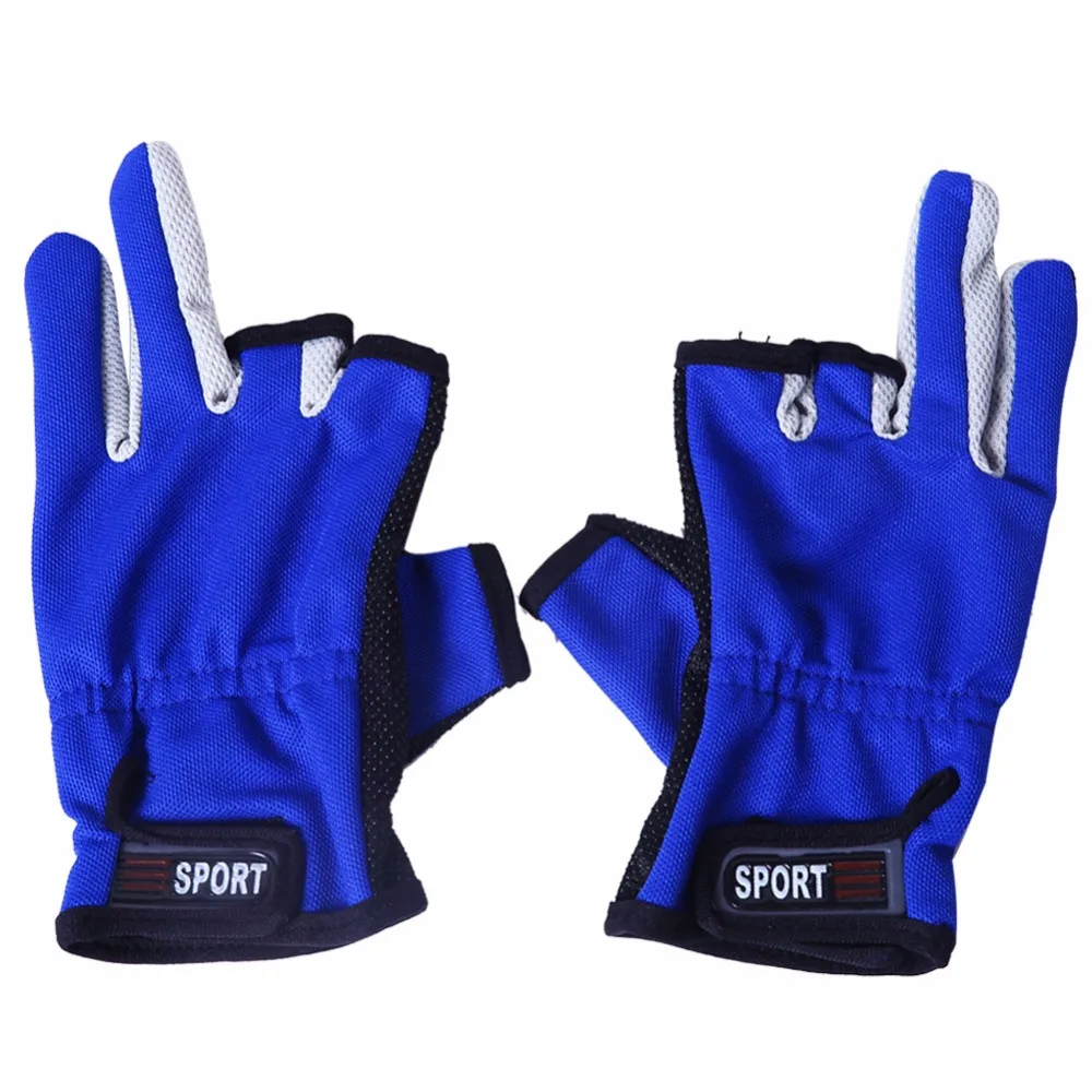 Анти скольжения половина палец Перчатки для рыбалки Водонепроницаемый 3 пальцев