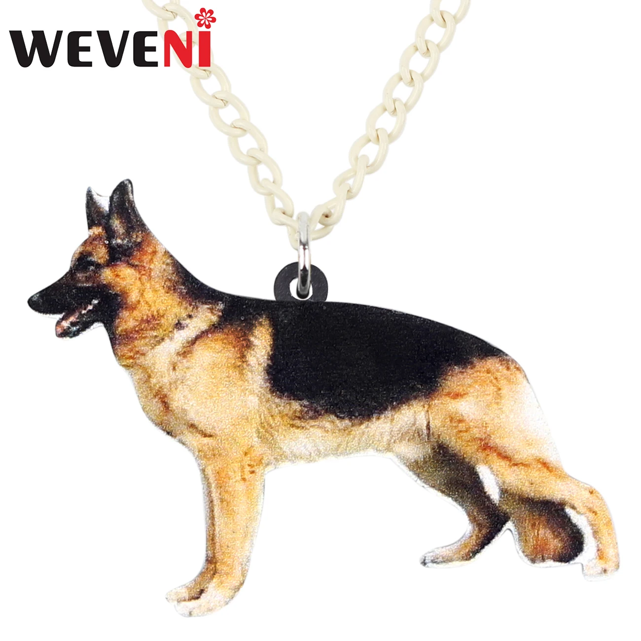 WEVENI Statement акриловая немецкая овчарка Подвеска для ожерелья собак Collare ювелирные