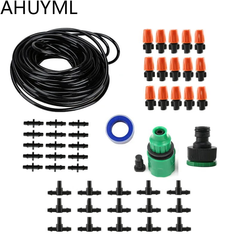 

15M Garden DIY Automatic Watering Micro Drip Irrigation System Garden Self Watering Kits With Adjustable Dripper Spray cooling