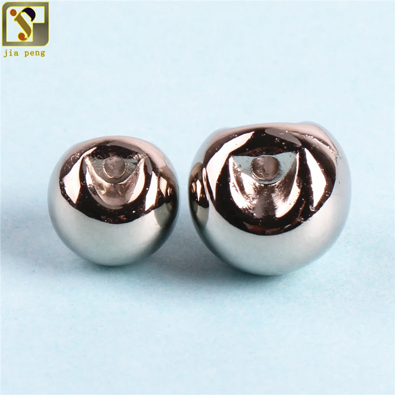 

12mm Silver Metal Plated CCB Round Side Hole Plastic Seed Spacer Beads For Fashion Jewelry Making DIY Free Shipping 30pcs