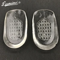 new silicon gel insoles back pad heel cup for calcaneal pain health feet care support spur feet cushion silica pads