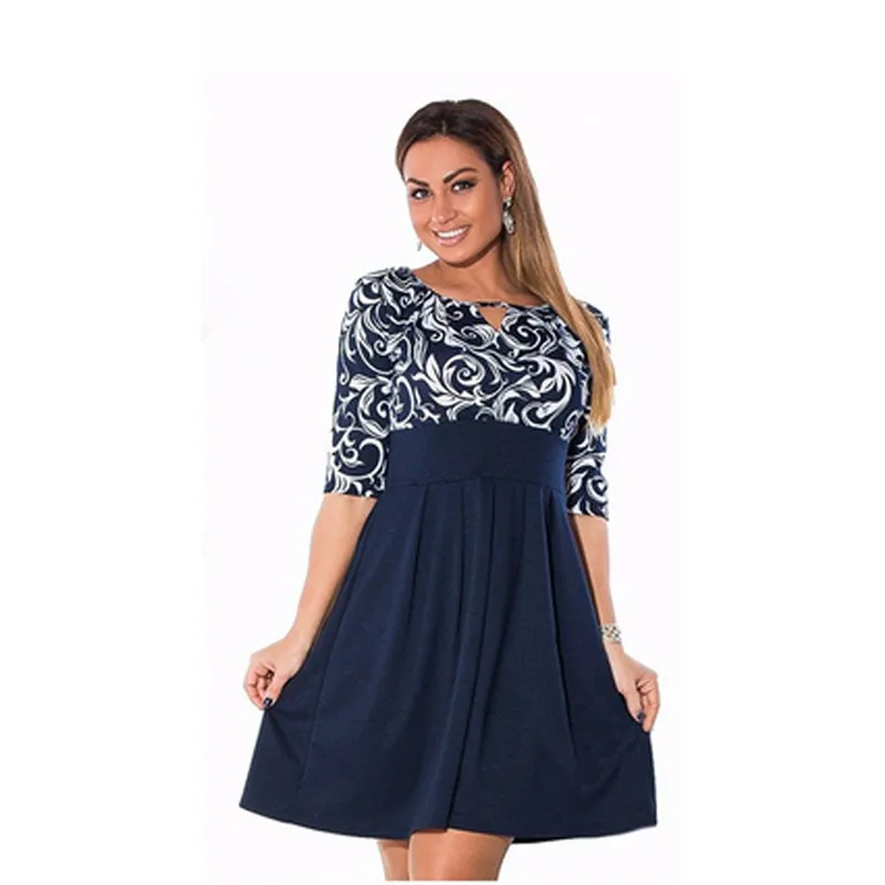 Женские летние платья с принтом и рукавами до локтя повседневные Лоскутные