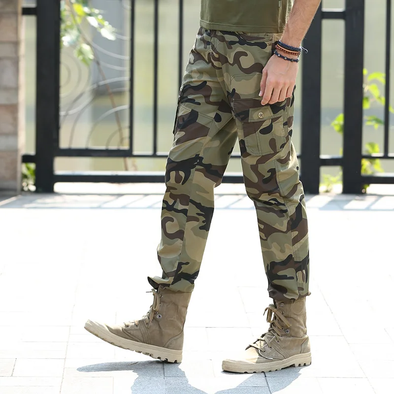 Брюки карго мужские прямые хлопок на молнии с карманами|straight cargo pants|camo pants for mencargo |
