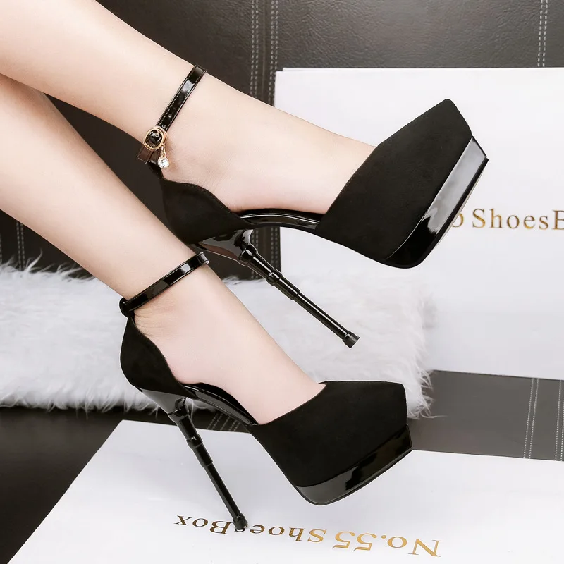 2018 Корейская версия ультра высокой платформе пикантные каблук полый слово