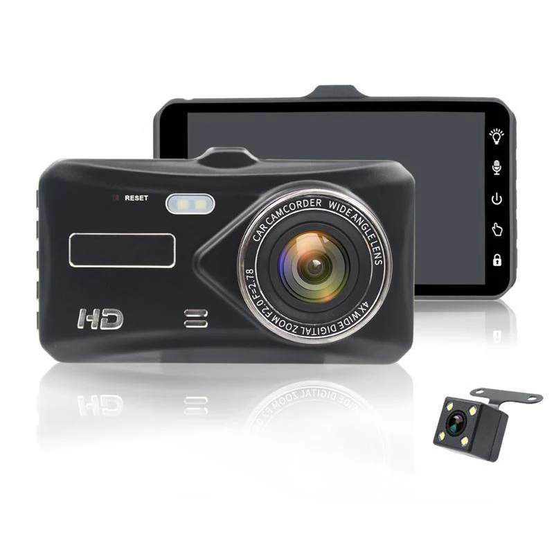 Видеорегистратор с разрешением Full HD 1080 P 4 дюйма Экран ips автомобиль dvr Камера Передний+ задний Ночное видение видео Регистраторы g-сенсор режим парковки WDR(широкий динамический диапазон