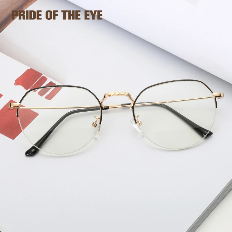 

Men Women Anti Blue Light Computer Glasses Fashion Semi Rimless Half Frame Glasses Blue Ray Radiation Blocking Spectacles