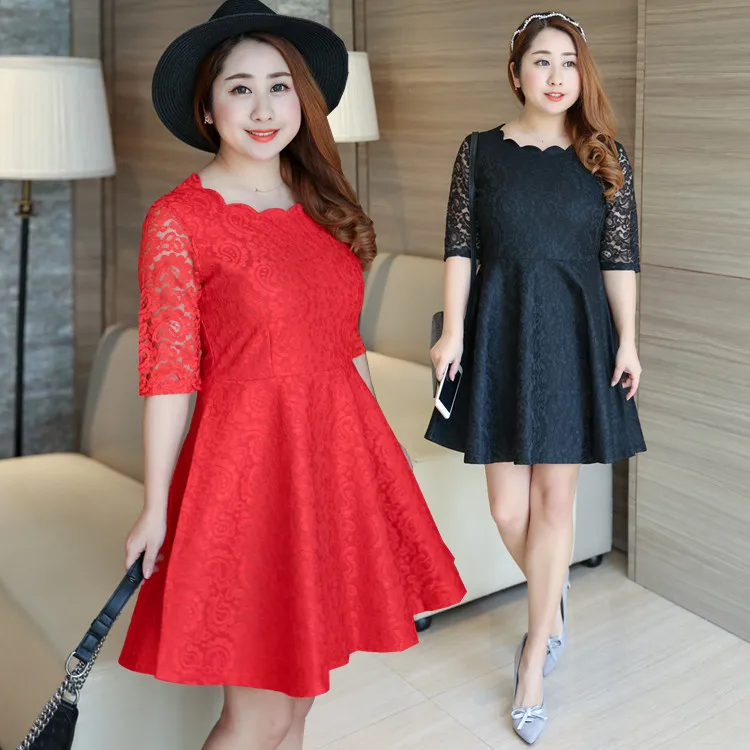 Женское кружевное платье туника MINSUNDA элегантное ажурное с коротким рукавом и