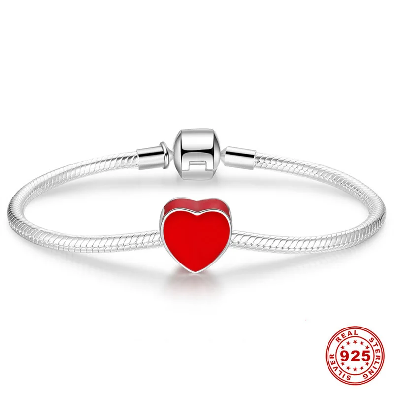 DALARAN Love Charms серебро 925 пробы красные бусины подходит для шарма сделай сам браслет