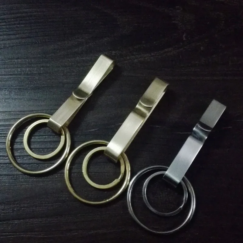 Pure Brass Handmade Retro Vintage Stainless Steel Waist Hanging and Belt Ring Simple Key Buckle | Дом и сад