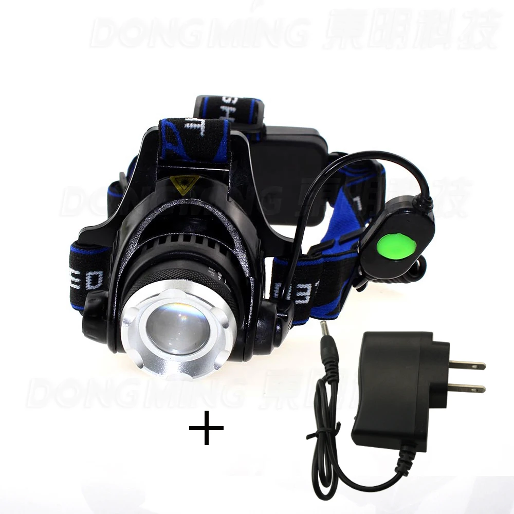 

2000 Lumen LED headlamp Cree XML T6 zoomable Headlight 18650 rechargeable frontale lamp outdoor cycling camping with charger