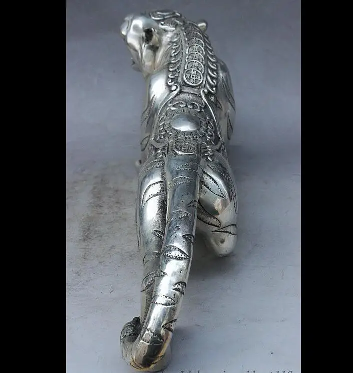 Китайская статуя фэн-шуй из серебра богатство монета Знак зодиака тигр |