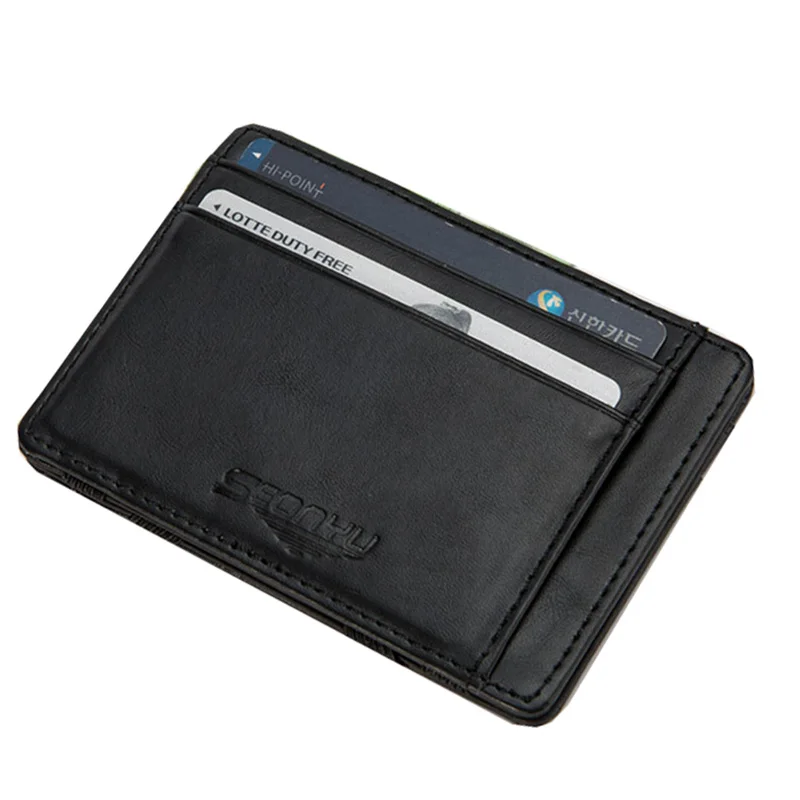 Модный Маленький кожаный бумажник для мужчин и женщин тонкий кошелек маленькая