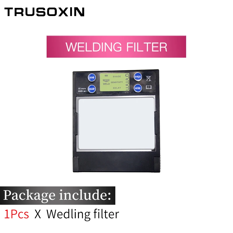 Welding Filter Смарт большое окно 4 дуговой датчик DIN5-DIN13 Солнечная Авто Затемнение TIG MIG MMA Сварочная маска/шлем/сварщик крышка/объектив/маска для лица - Цвет: Welding Filter