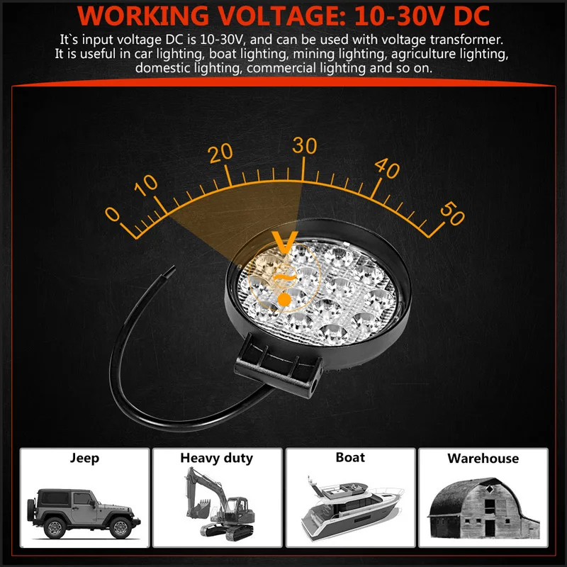 Лампа Worklight 4 дюйма 42 Вт 48 60 внедорожный тонкий рабочий свет 12 в интерьер led 4x4