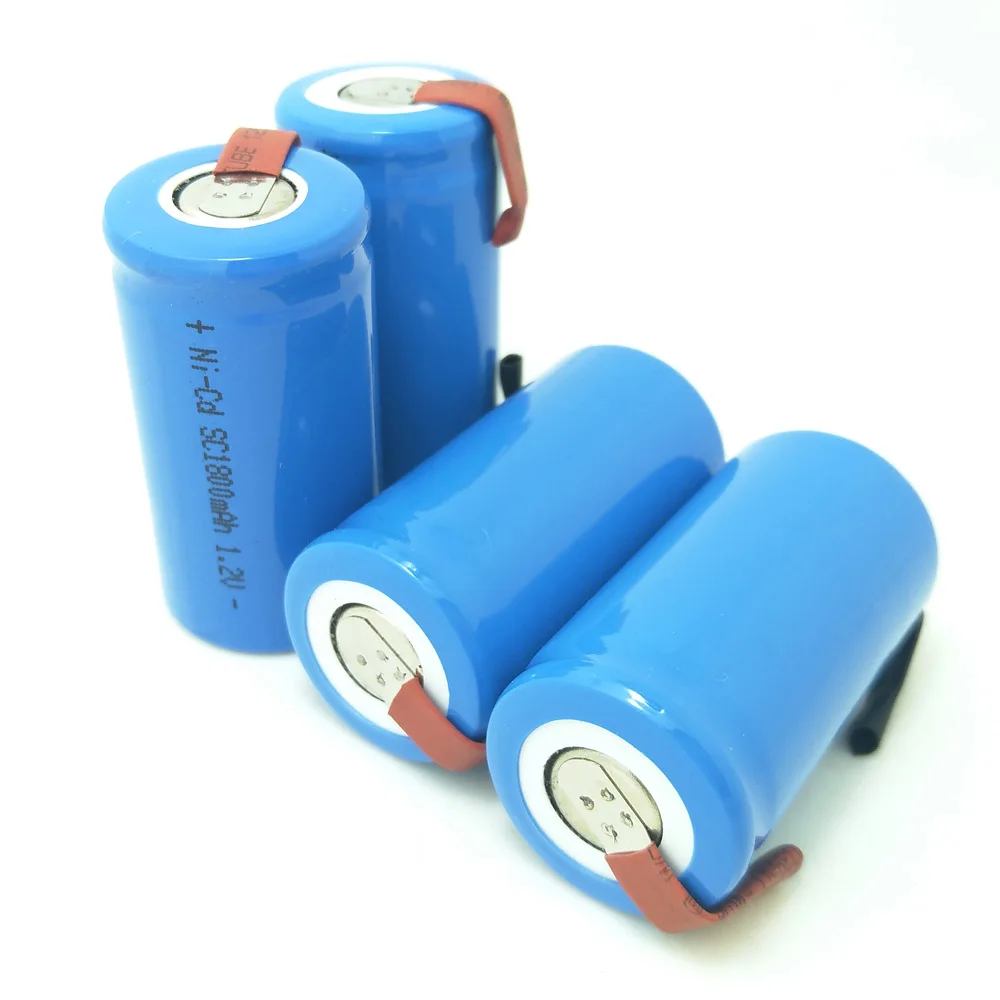 10pcs Sub C SC Battery Cells 1.2V 1800mAh Rechargeable Batteria Ni-CD with tab 4.25*2.2cm | Электроника