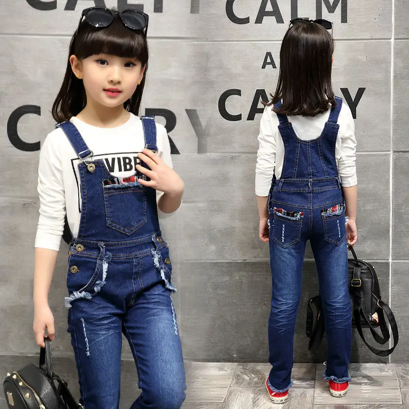 Джинсовый комбинезон для девочек 3 13 лет с карманами|girls jean overalls|jeans overalls for girlsoveralls