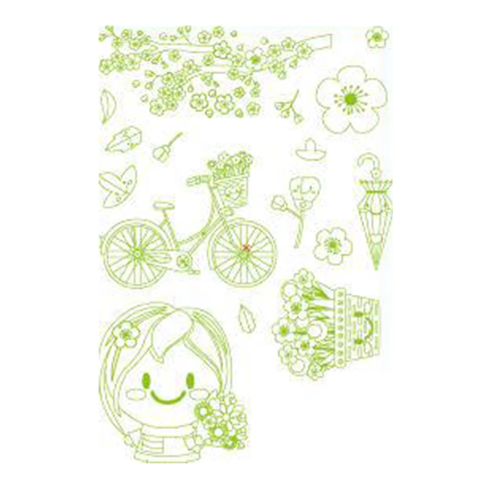 Милая девочка и цветок резки штампы прозрачный штамп чистый силикон рамка сделай